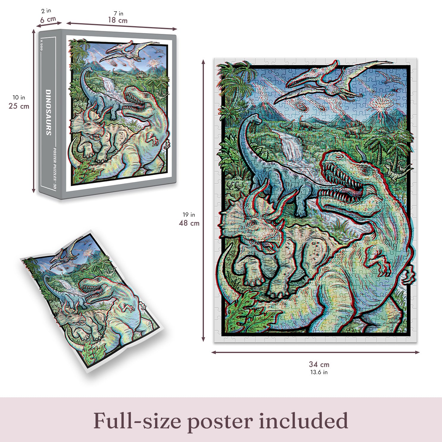 Dinosaurs 3D Jigsaw Puzzle (500 pieces)