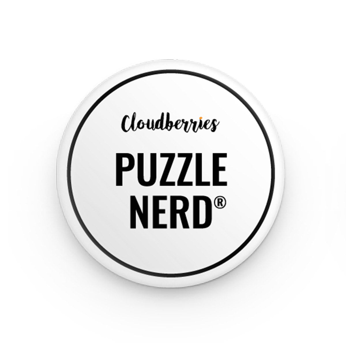 Puzzle Nerd round pin image 0