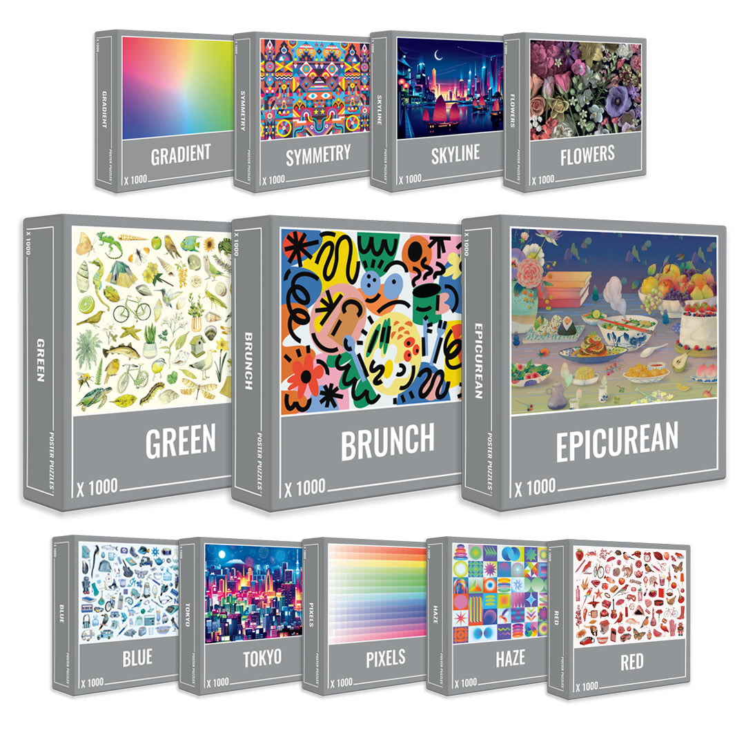 Mega 1000 Piece Puzzle Bundle (12 pack)