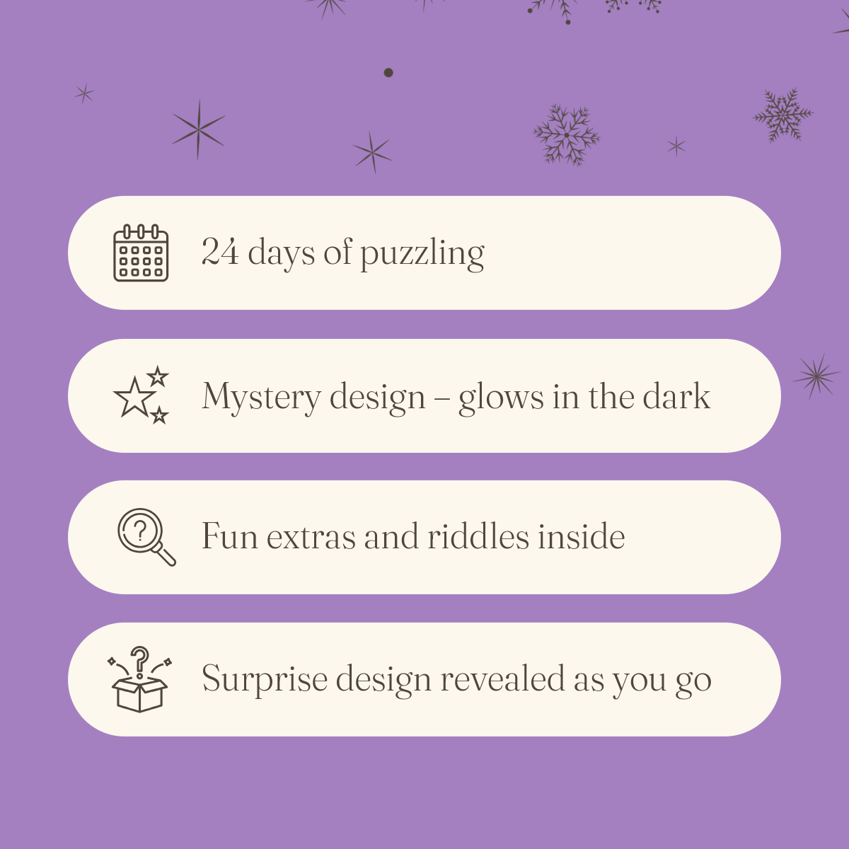 Im Dunkeln leuchtender Puzzle-Adventskalender