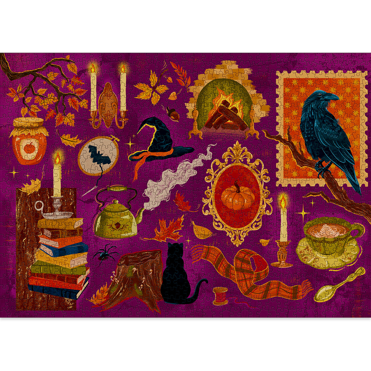 Puzzle di strega di Halloween, 1000 pezzi, per adulti, campo Puzzle di strega di Halloween, 1000 pezzi, per adulti, campo
