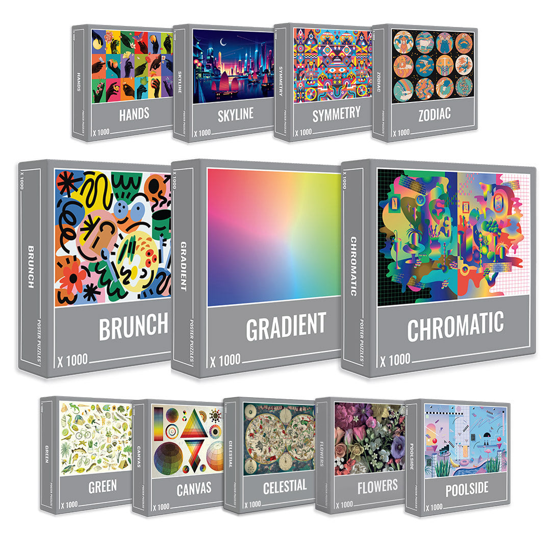 Mega 1000 Piece Puzzle Bundle (12 pack)