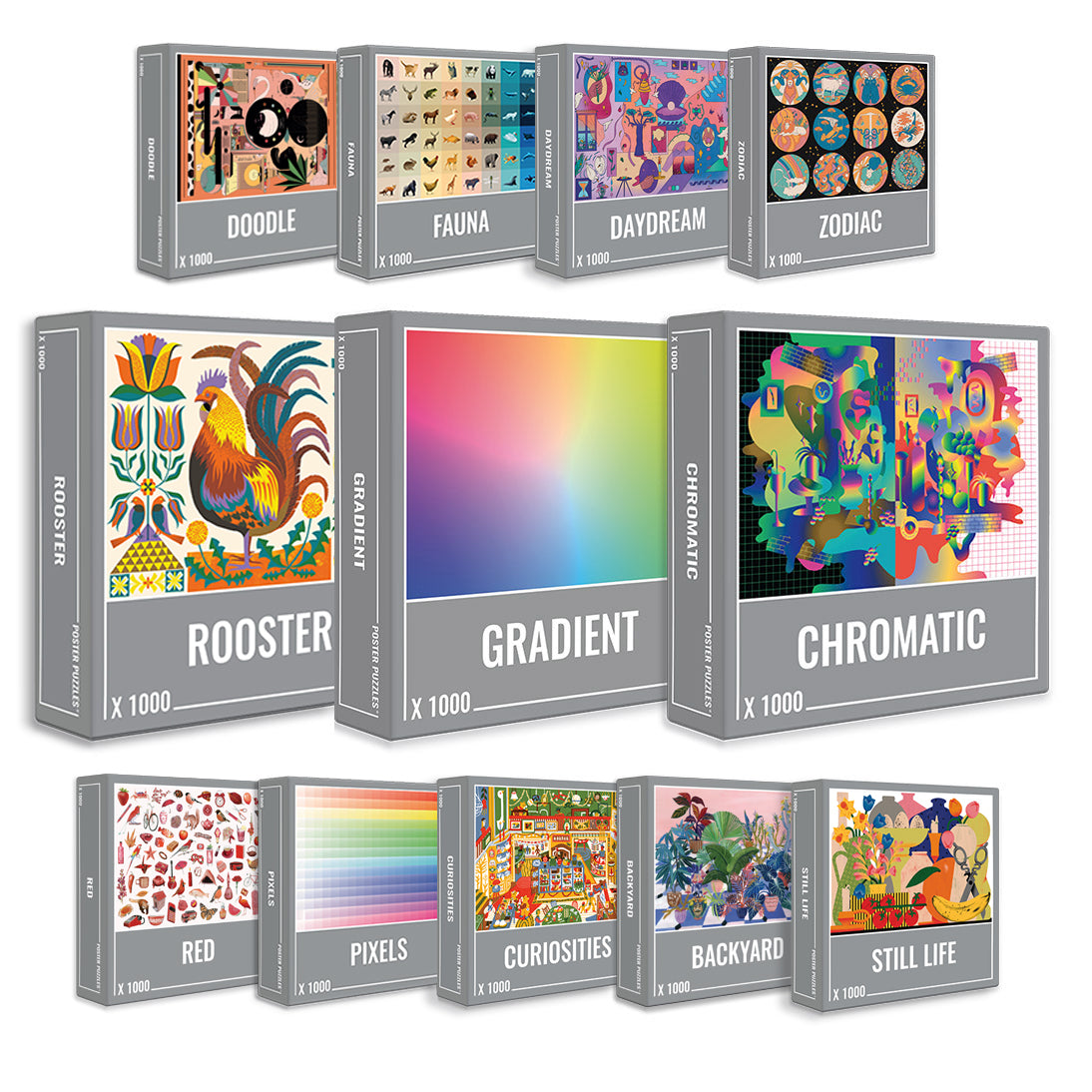 Mega 1000 Piece Puzzle Bundle (12 pack)